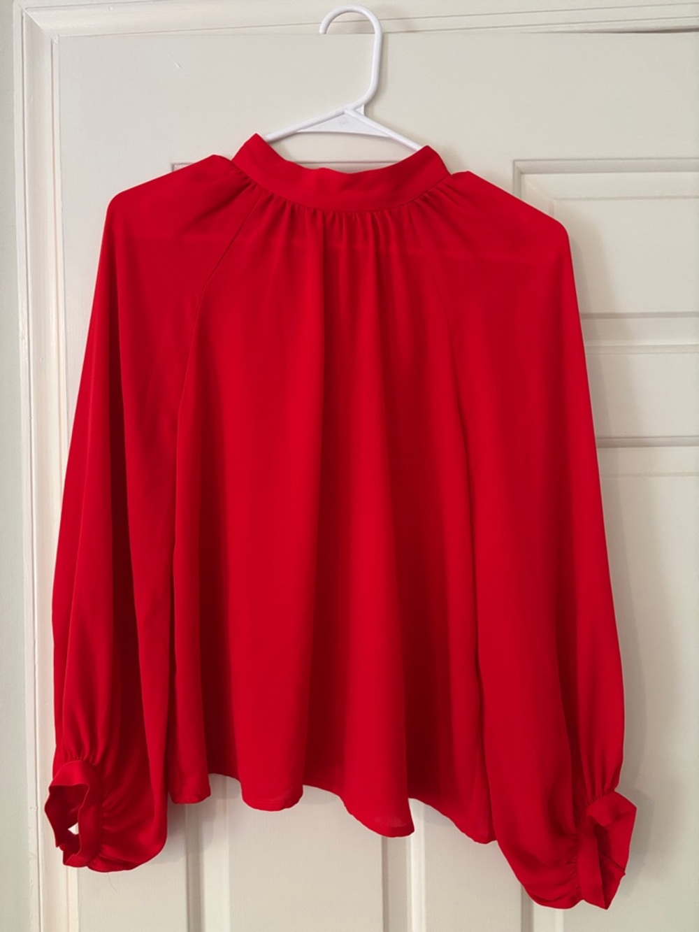 Banana Republic Vibrant Red Long-Sleeve Blouse